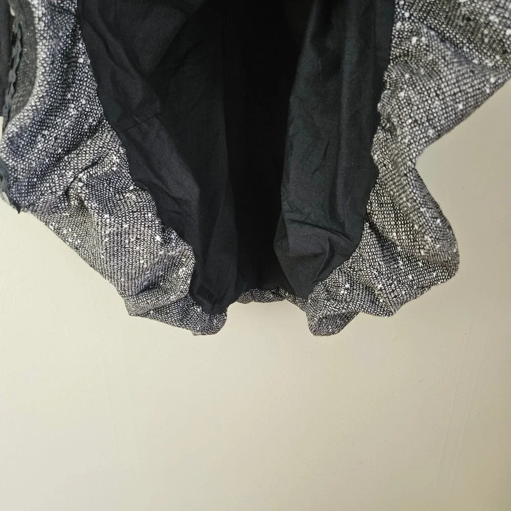 Catimini Bubble Dress Girls Sz 7 Black‎ Applique Tweed Long Sleeve